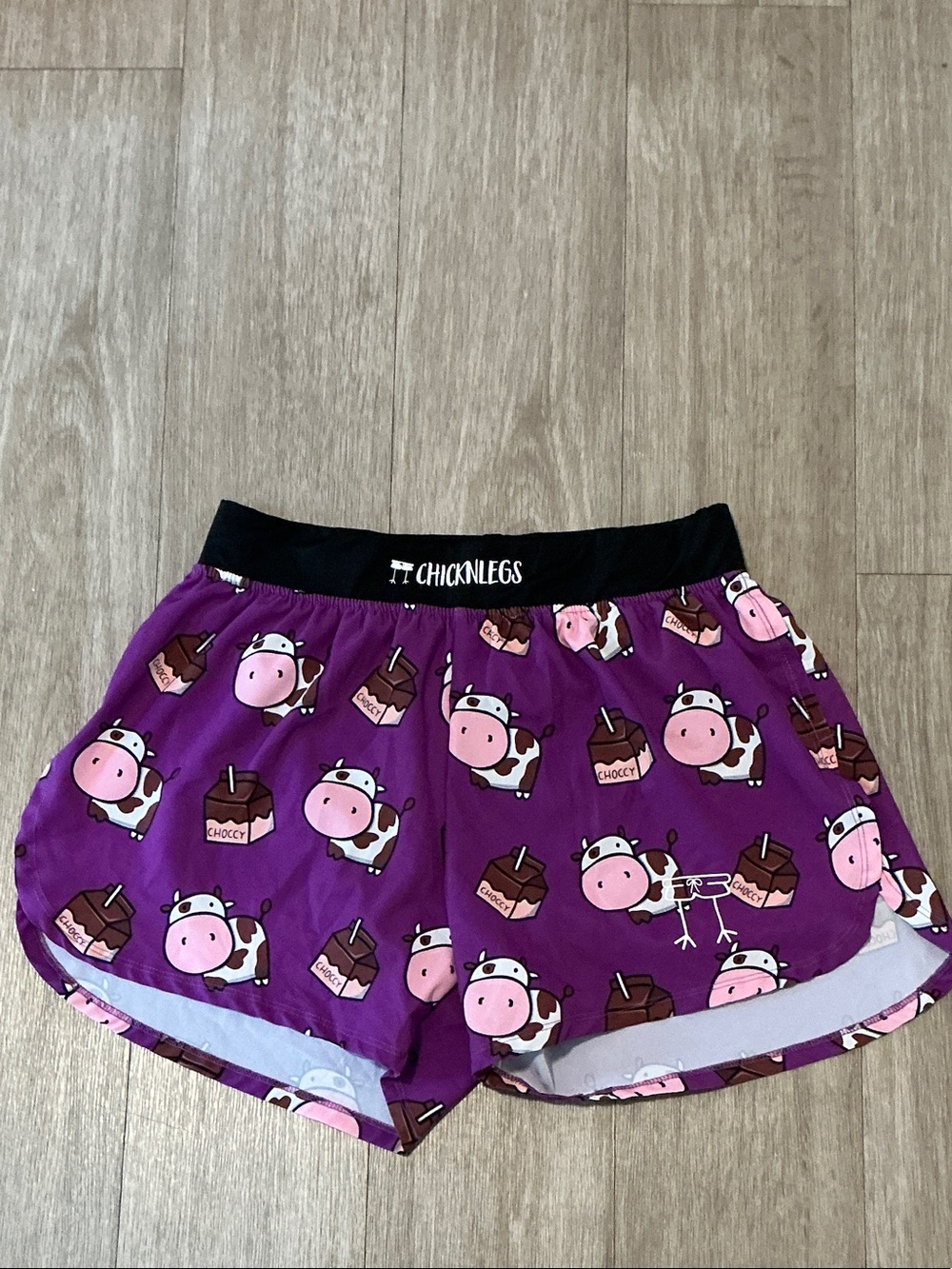 Men's Athletic Shorts in Purple Cow & Chocolate Print - Chicknlegs